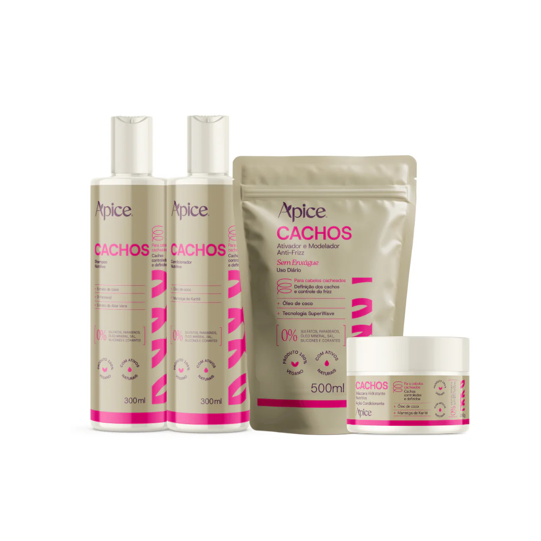 Kit Cachos Essence - Shampoo, Condicionador, Gelatina, Refil Ativador e Máscara (5 ITENS) - Image 10