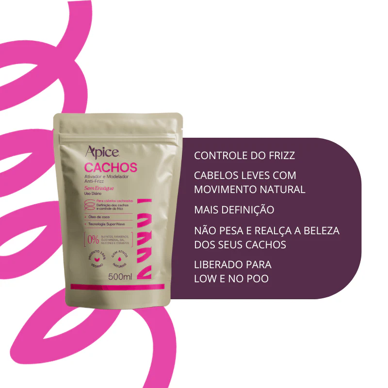 Kit Cachos Essence - Shampoo, Condicionador, Gelatina, Refil Ativador e Máscara (5 ITENS) - Image 2
