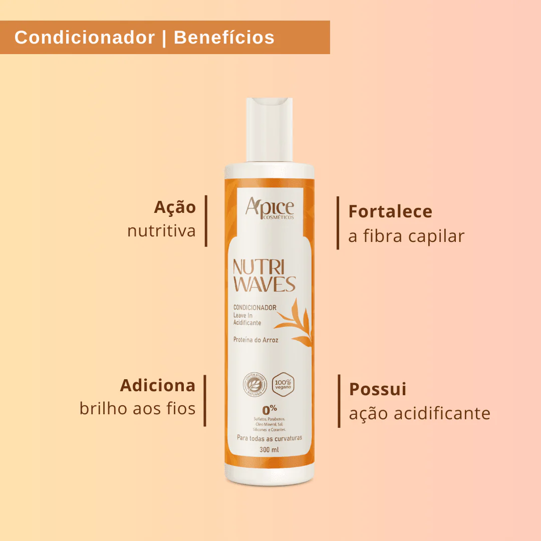 Condicionador Acidificante e Leave In Nutri Waves 300ML - Image 2