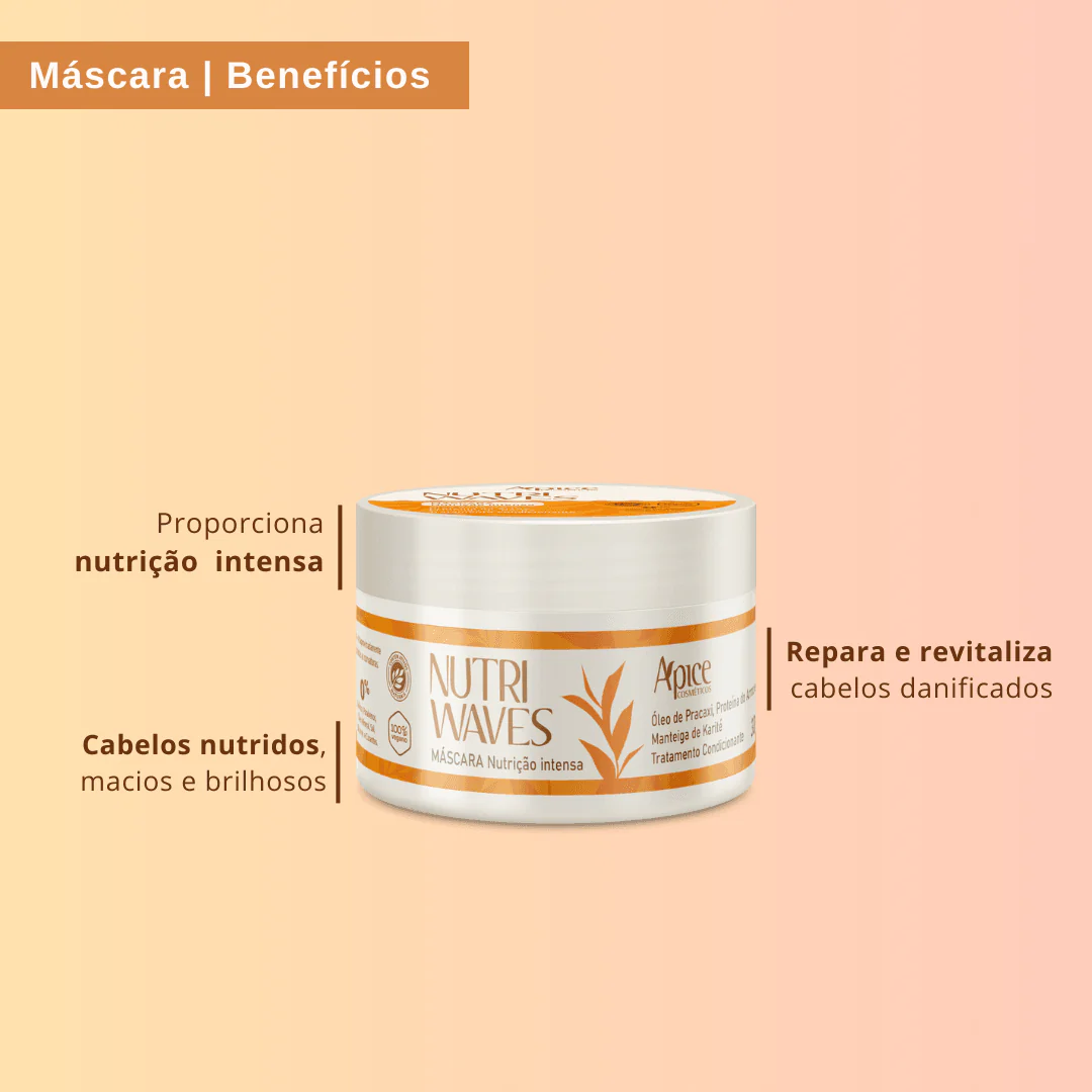 Máscara Nutri Waves  Nutrição Intensa 300G - Tratamento Condicionante - Image 2
