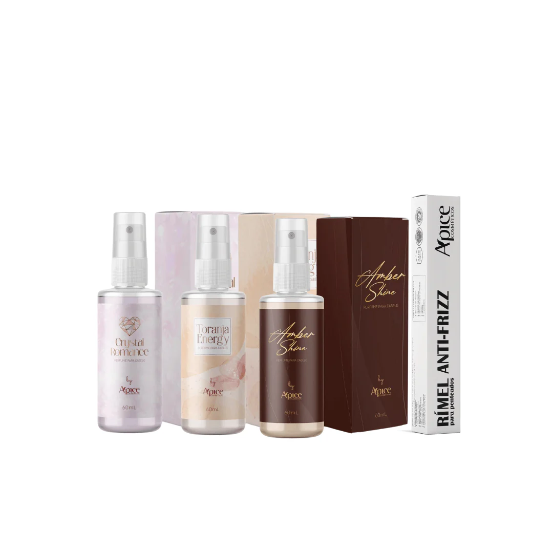 Kit Perfumes e Rímel Anti-frizz (4 itens)