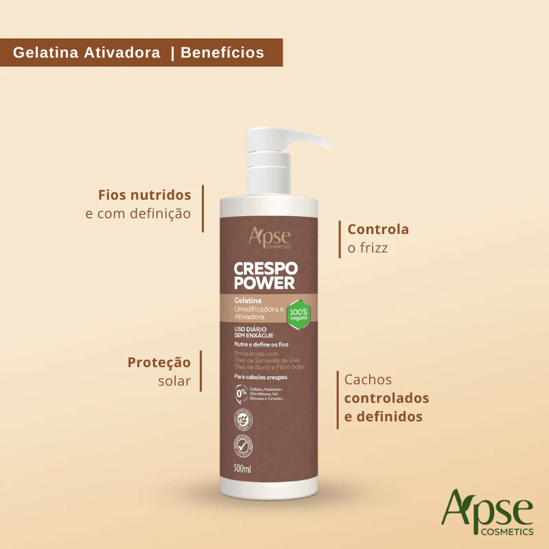 Kitão Crespo Power - Co Wash, Condicionador, Gelatina, Máscara e Creme de Pentear (5 ITENS) - Image 8